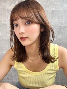 アール ヘアー デザイン(r hair design) サラツヤロングベージュカラーブリーチしない透明感カラー