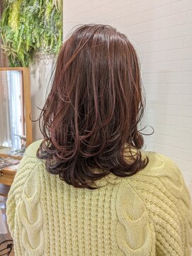 グリーンズ(Greens) カシスピンク/ワンカール/レイヤーカット/チェリーレッド