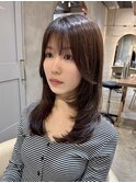 ◯ミニウルフレイヤーカット顔周り前髪韓国ミディアムロング/22