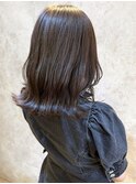 くすみベージュ 透明感 ダメージレスカラー くびれミディ