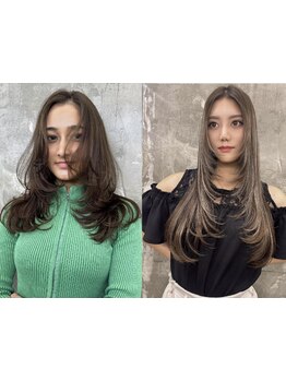 小顔に見える顔周りレイヤーカットが好評！伸ばしかけミディアムやロングヘアに立体感を加えてイメチェン！