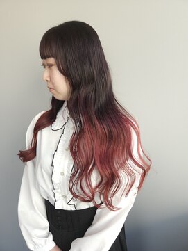 ノル 栄矢場町(nol) 地毛×レッドベージュグラデーション(レッドカラー/地毛カラー)