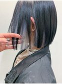 グレーインナーカラーショートボブ