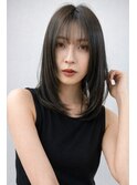 【marfe】レイヤーカット_ダークアッシュ_ミディアムストレート