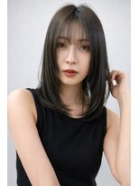 マルフェ 天王寺(marfe) 【marfe】レイヤーカット_ダークアッシュ_ミディアムストレート