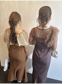 ツイン編みおろし×リボンスタイル