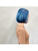#ハイトーンボブ×ブルーカラー
