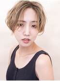 フェザーバング大人かわいい小顔ショート＃マロンベージュ　0805