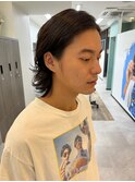 爽やかメンズカット　伸ばしかけミディアム　センターパート