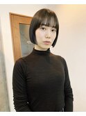 ミニボブ　ワイドバングボブ　きりっぱなしボブ　表参道