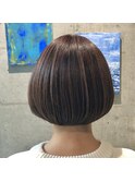 【白髪ぼかし】まとまりボブ×ピンクベージュスタイル