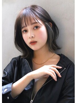 ロゼ 茨木(Rose) 【ROSE】インナーカラー＿ボブ＿シースルーバング＿外はねボブ