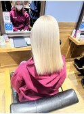ホワイトミルクティーベージュブリーチダブルカラー池袋髪質改善