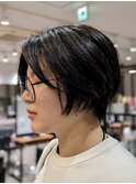 黒髪前下がりショートボブ!