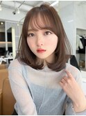 小顔カット/顔まわり/大人可愛いミディアムレイヤー