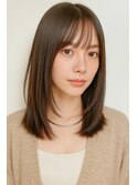 ストレート×顔周りのレイヤー　小顔似合わせイメチェン西区三篠