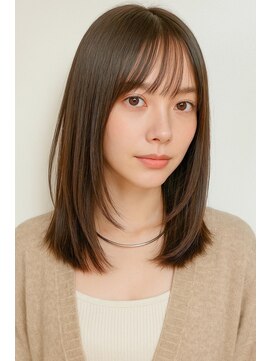 ルーストヘアー(Roost hair) ストレート×顔周りのレイヤー　小顔似合わせイメチェン西区三篠