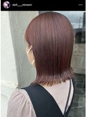 外はねボブ　暖色系カラー　美髪矯正