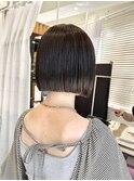 ホワイトグレージュミニウルフデジタルパーマチェリーブラウン