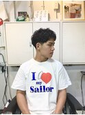 フェザーパーマサーフカール刈り上げセンターパート
