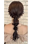 結婚式お呼ばれタイト編みおろし／ヘアセット/編み込み/アレンジ