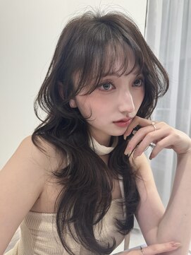 ハピネス 梅田茶屋町店(HAPPINESS) ミディアムレイヤー/ハッシュカット/顔周り/ブリーチなしカラー