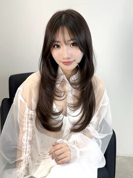 ユアーズヘア 神楽坂はなれ店(youres hair) 顔周りレイヤー サイドバング レイヤーカット センターパート