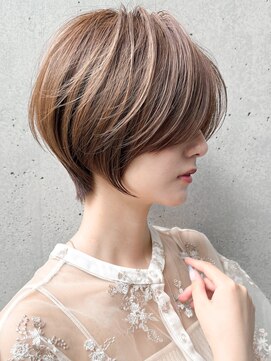 アグノス 青山(Agnos) 愛されシースルーバングデジタルパーマ外ハネボブ結べるボブ