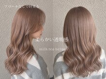 ブリーチなしダブルカラーで叶える柔らかい透明感【ミルクティーベージュ】