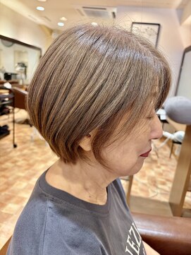 アイニ 河内小阪店(aini) 白髪ぼかし/ハイライト/髪質改善ショート大人小顔艶上品40代50代