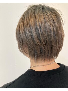 ミューズ 新小岩店(HAIR&NAIL MUSE) フェザーショート前髪グレーベージュ小顔補正立体グレーアッシュ