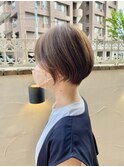 30代40代小顔見せ♪大人かわいい前下がりくびれ丸みショートボブ