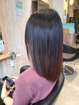 ヘアサロン フラット(hair salon flat) プロテスTR大人可愛いセミロングツヤ髪ナチュラル黒髪暗髪