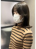 【 YOKE 】顏周りレイヤーオリーブアッシュ韓国ヘアー