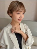 20代30代　髪質改善カラー　ショートボブ　○堀越太真樹