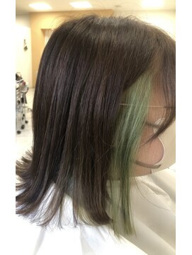 ヘアポジション 大曲北店 HAIR Position インナーカラー グリーン