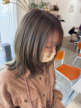 ユラギフロムユイマァル 水島店(YURAGI from YUIMARL) ブリーチ×オリーブカラー