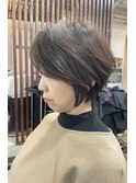 白髪ぼかし/イメチェンヘアスタイル/前髪カタログ/ショートボブ