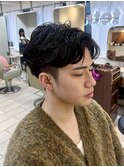 メンズパーマ 毛流れ フェザーパーマ 横浜