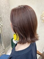 ハイバレーヘアーメゾン(HIGH VALLEY HAIRMAISON) ぱたっとボブ肩上ボブ明るめブラウン顔まわりカット岡山南中央町