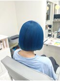 くびれヘアアプリコットオレンジハイライトカラーブルーカラー