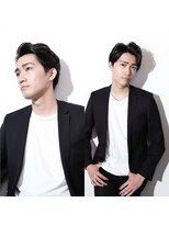 トリム 渋谷(trim.)&nbsp;サーフカール/刈り上げセンターパート/ブルーブラック[渋谷]