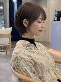 大人ボブ/ダークグレー/髪質改善/白髪ぼかし/ショートカット登戸