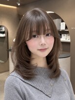 ノア(NOAH)&nbsp;ミディアム/ワンホンレイヤーカット/ベージュ/グレージュ/顔周り