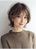 白髪ぼかしショート似合わせカット30代40代50代60代