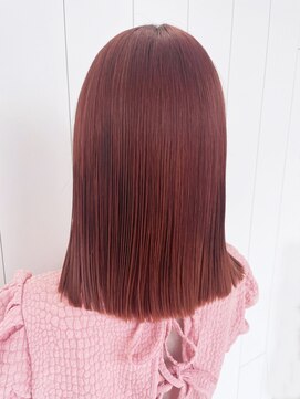 アルバム 池袋(ALBUM) ピンクオレンジ塩基_外グレージュカラーボブウルフ_ba411662