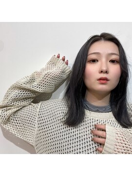 ダスティ穂高店 シアグレー_シアーグレージュ_ブリーチベース_外ハネ