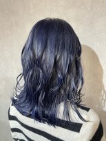 シアン(CYAN)&nbsp;#ネイビー#ブルー#ブルーカラー#韓国風#ブリーチ#ハイトーン#