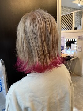 ヘアーグランデシーク(Hair Grande Seeek) 破イトーンカラーダブルカラーケアブリーチ裾カラーピンク☆