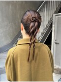 bibito ヘアセット　ヘアアレンジ　ねじねじアレンジ　ポニー